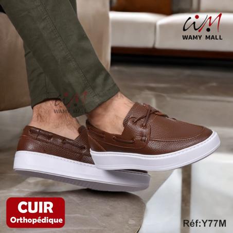 حذاء صِـحِّـي "بـنـي" من الجـلـد الأصلي خفيف & مرتاح