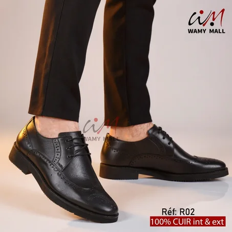 حذاء أكـحـل 100% من الجلد الأصلي في قمة الروعة