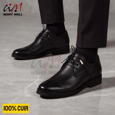 حذاء كلاسيك أنيق أكحل 100% من الجلد الأصلي خفيف & مرتاح