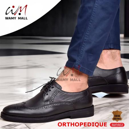 حذاء صِـحِّي أكـحـل 100% من الجلد الأصلي في قمة الروعة