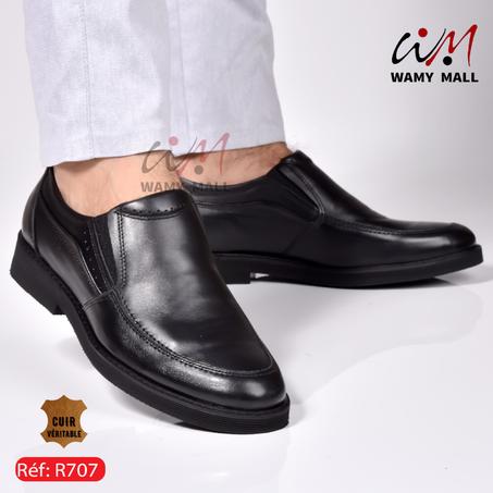 حذاء صِـحِّـي أكـحـل بالأسـتـيـك 100% من الجلد الطبيعي خفيف مرتاح في قمة الروعة والاناقة الأكثر مبيعا