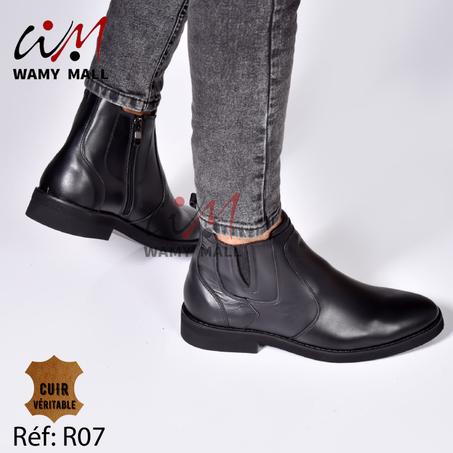 بــوت أكحل 100% من الجـلـد الأصلي أنـيـق عـالـي الجـودة مرتاح