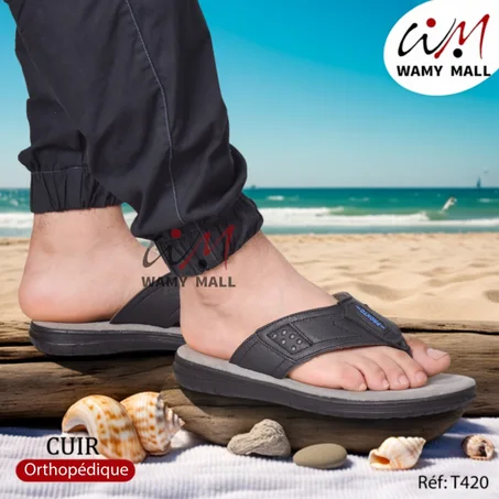 شـلاكـة كـحـلـة من الجـلـد الأصلي خفيفة  & مرتاحة