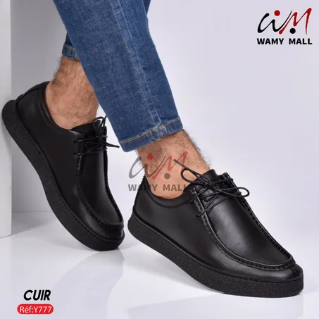 حذاء رائع من الجلد الأصلي أنـيـق عــالـي الجودة