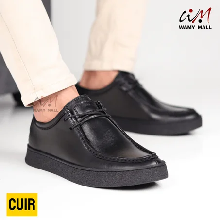 حذاء "أكحل" من الجلد الأصلي أنـيـق عــالـي الجودة