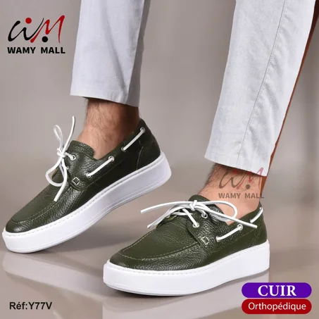 حذاء "أخضر" صِـحِّي من الجـلـد الأصلي خفيف & مرتاح