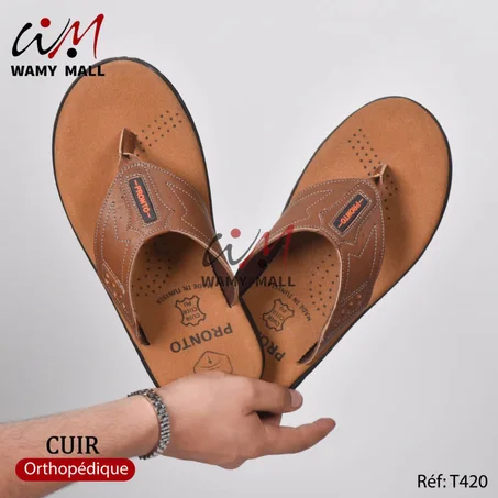 شـلاكـة بني من الجـلـد الأصلي خفيفة & مرتاحة PROMOTION