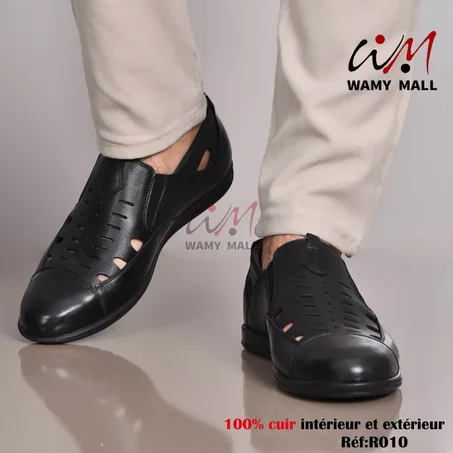 صندال أكحل خفيف & مرتاح 100% من الجلد الأصلي أنـيـق عــالـي الجودة