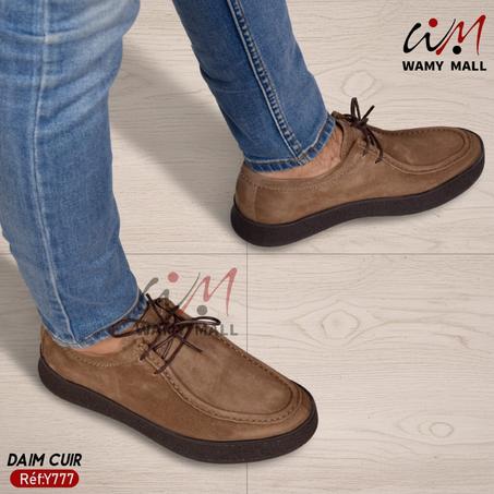 حذاء "كاكي داان" من الجلد الأصلي أنـيـق عــالـي الجودة