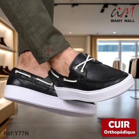 حذاء صِـحِّـي "أكحل" من الجـلـد الأصلي خفيف & مرتاح