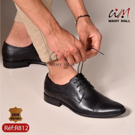 حذاء كلاسيكي أكحل 100% من الجلد الأصلي عالي الجودة