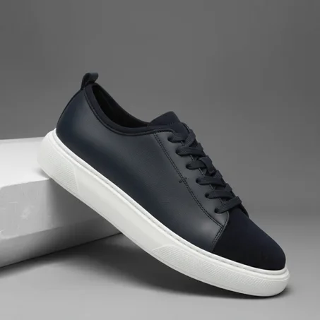 Sneaker Élégance Urbaine – Bleu Nuit Premium