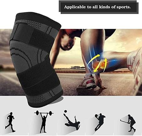 YC SUPPORT Genouillère À Compression Avec Bretelle-VERT