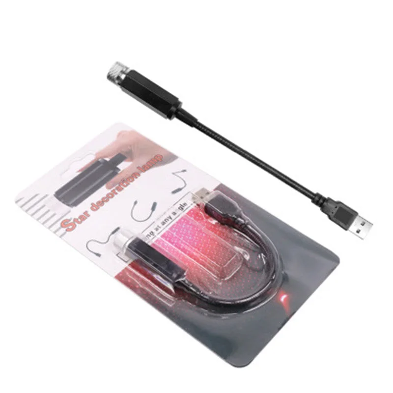 مصباح LED مرن لسقف السيارة على شكل نجمة مزود بمنفذ USB