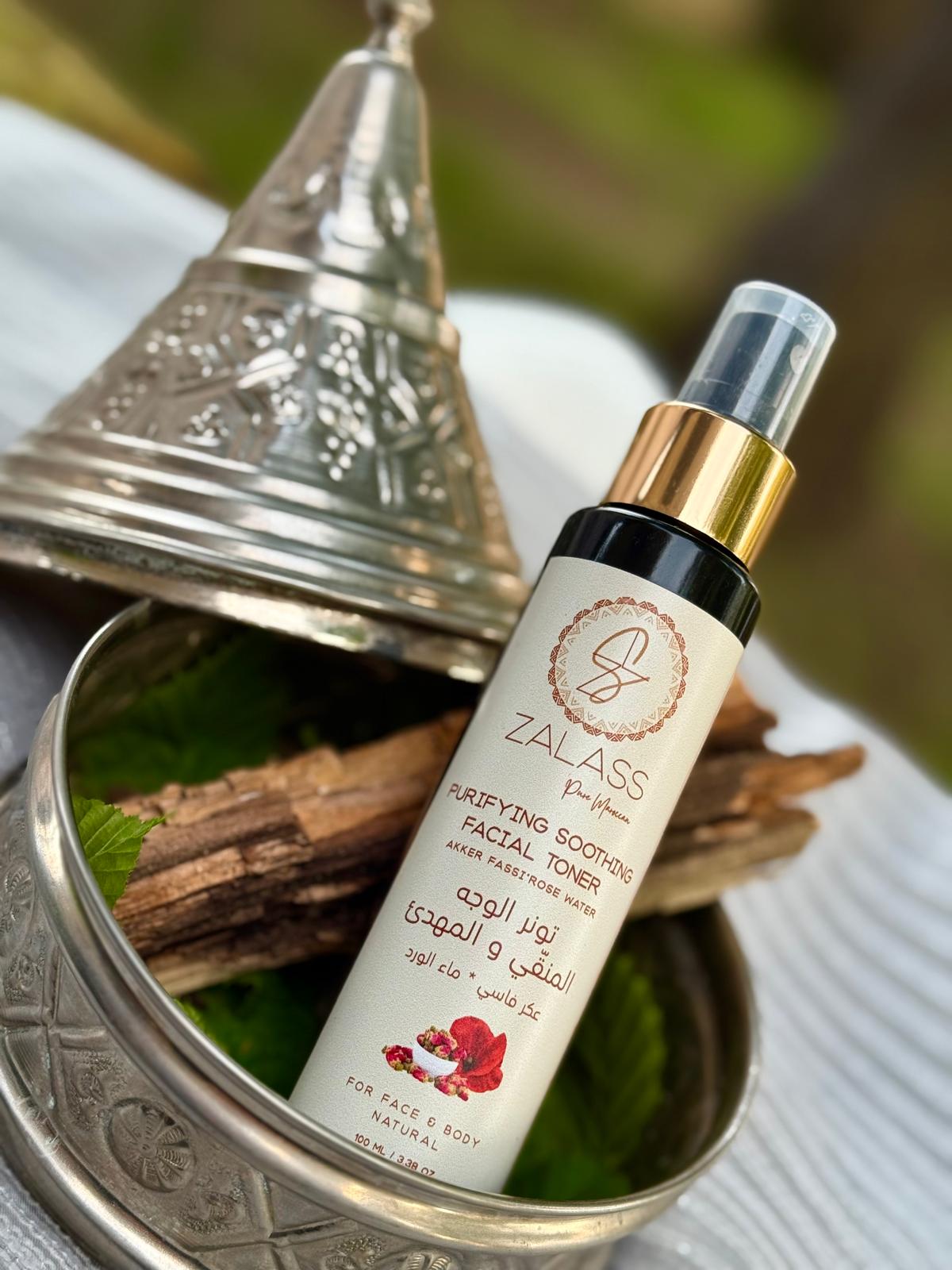 Purifying soothing facial toner Rose water & Aker Fassi