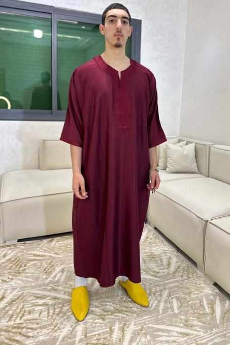 كندورة كابردين ممتازة + بلغة جلد