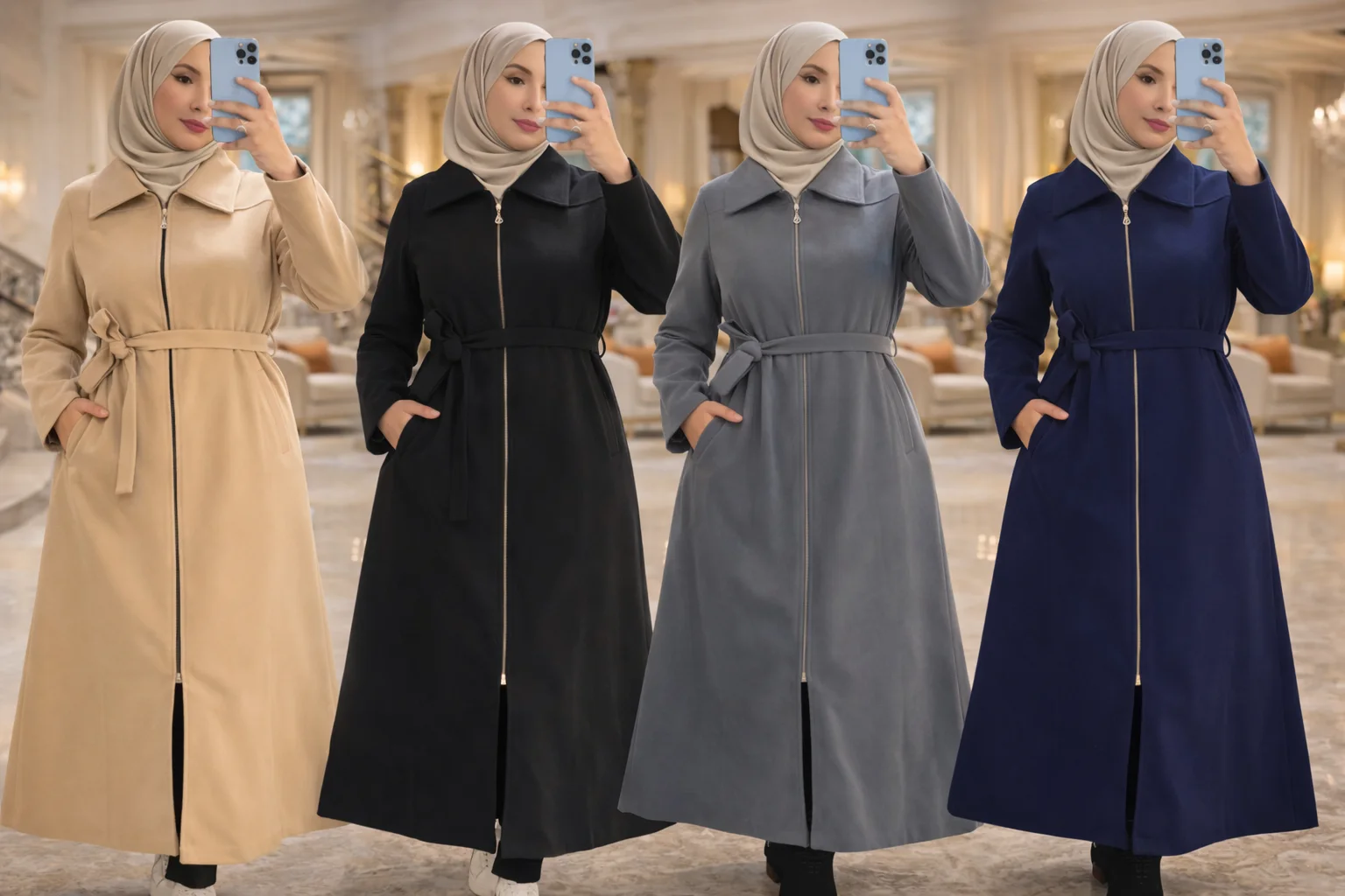 Manteau ceinturé élégant