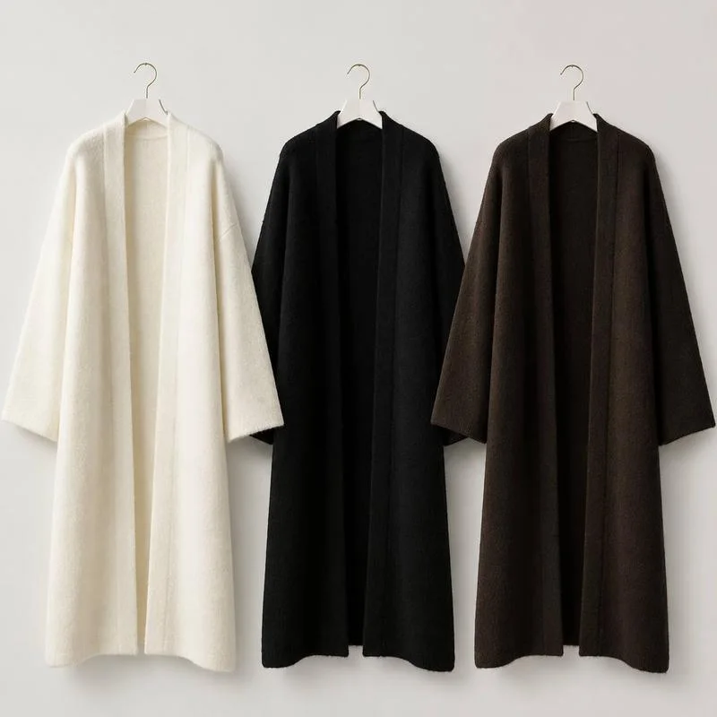 Long Sleeve Cozy Oversized Trench Coat Like Sweater