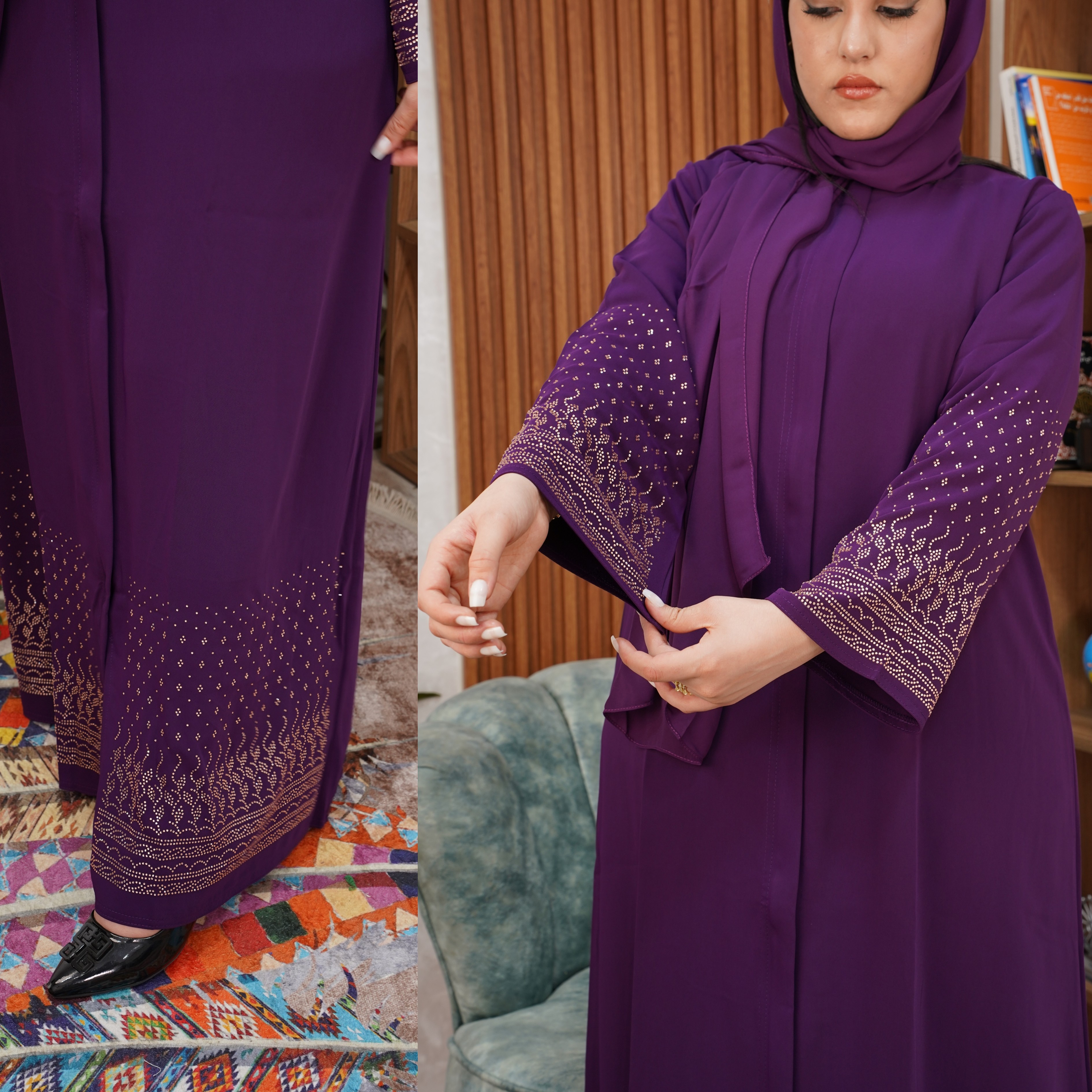 عباية إماراتية طرز بالفولار