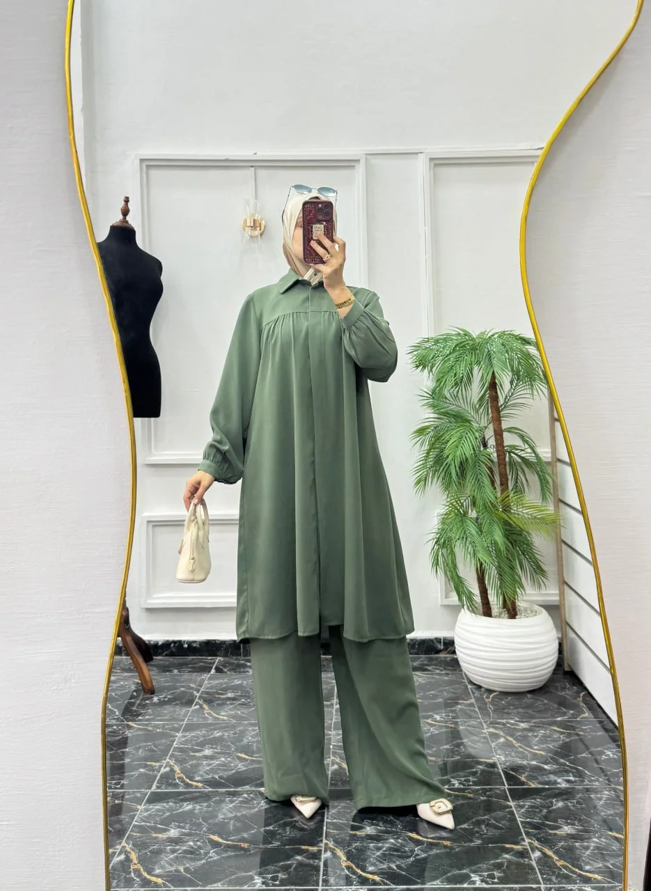 👗 موديل أنيق ومريح ... طقم كريب تركيا