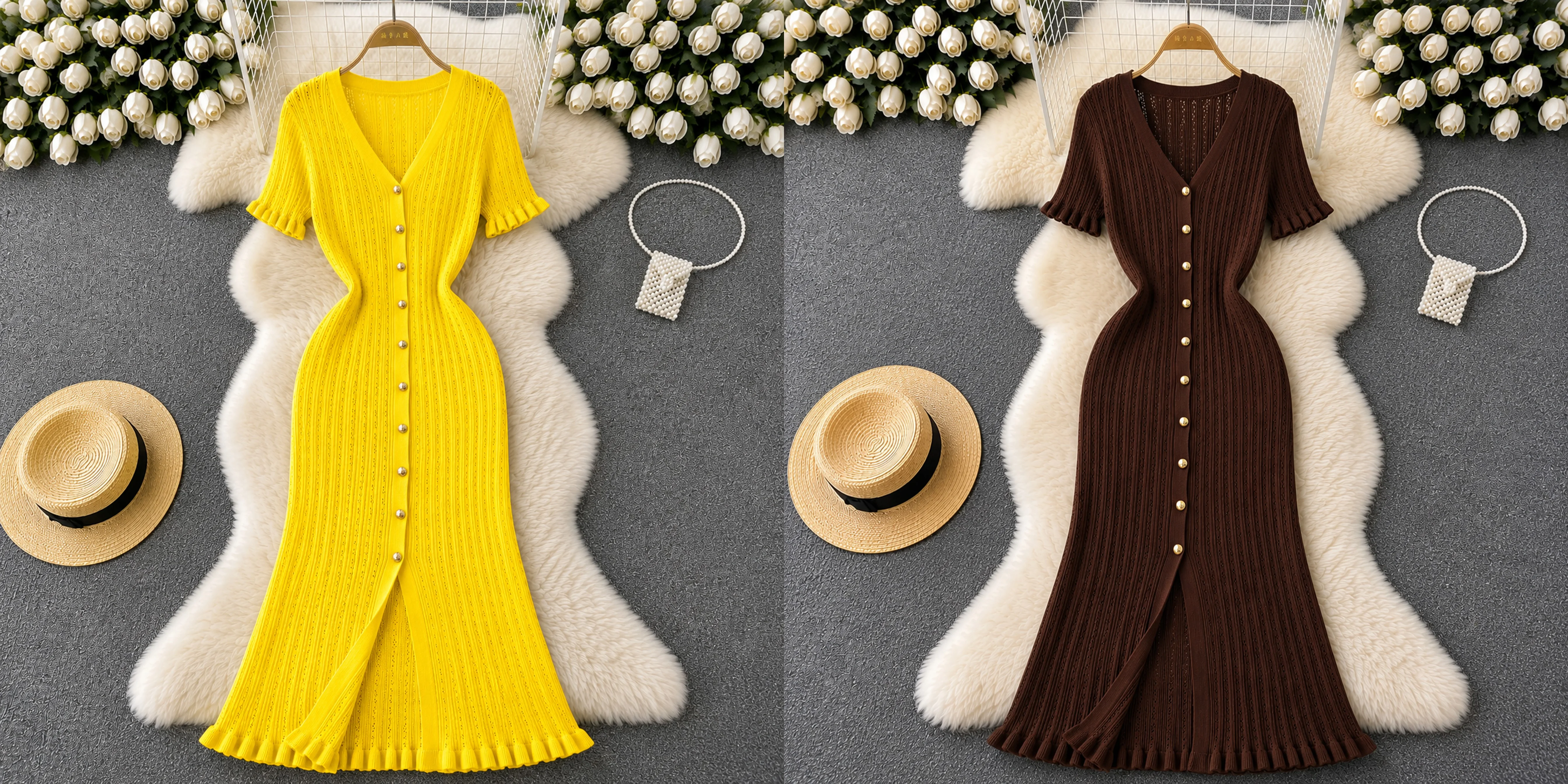 Summer Light. Autumn Chic. ☀️🍂 One dress, endless elegance.
