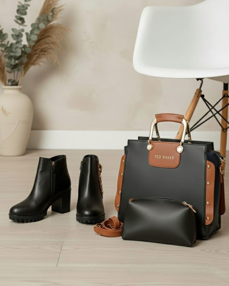 Pack de 3 : Bottes talon +2 sac assorties