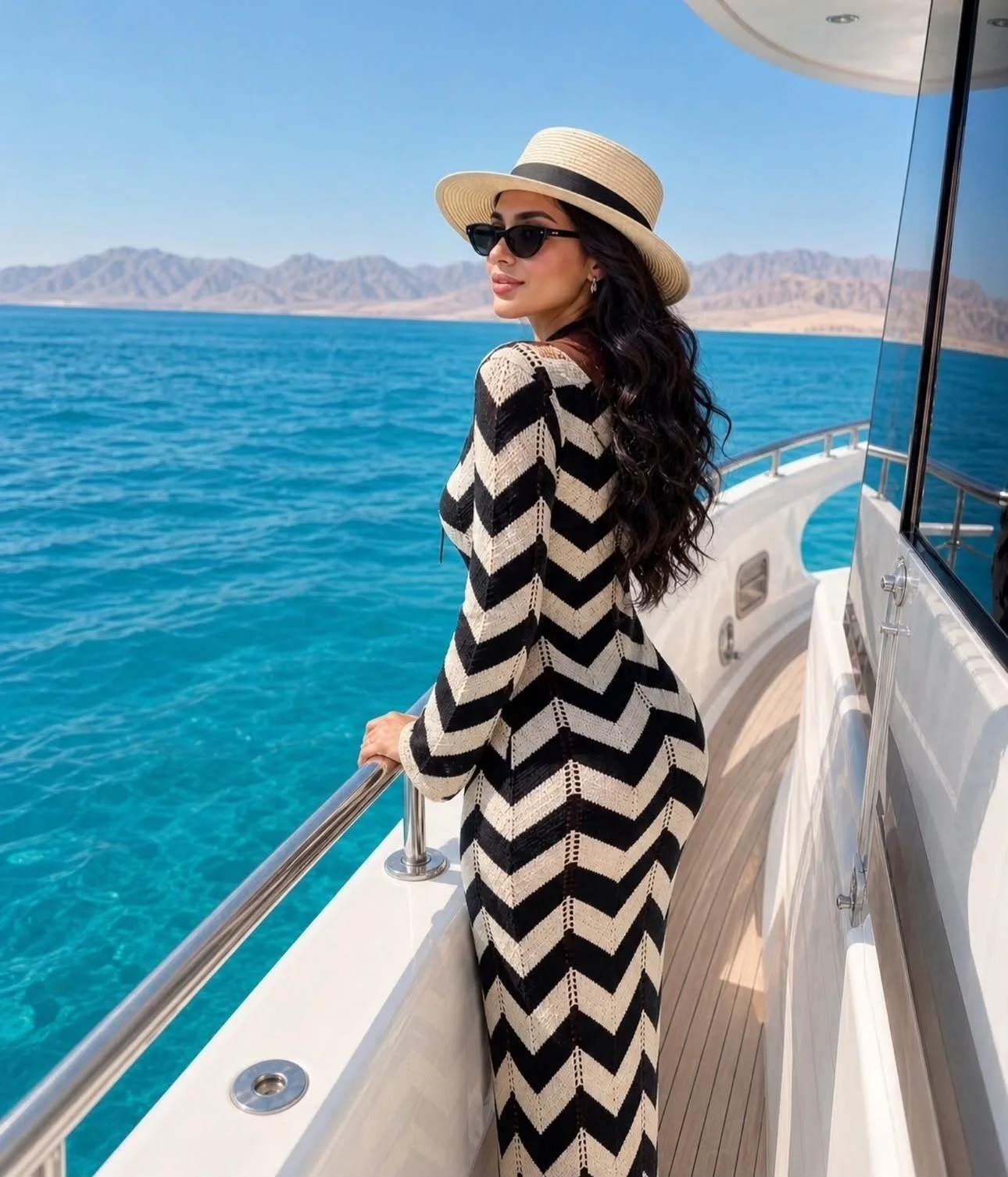 ROBE LONGUE EN MAILLE AJOURÉE