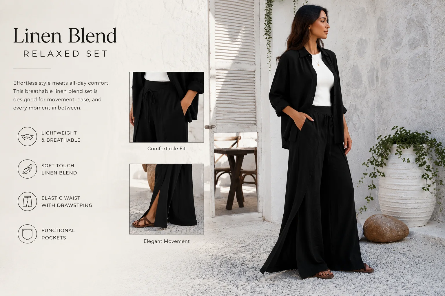 Ensemble Élégance & Confort | Pantalon jupe + Chemise