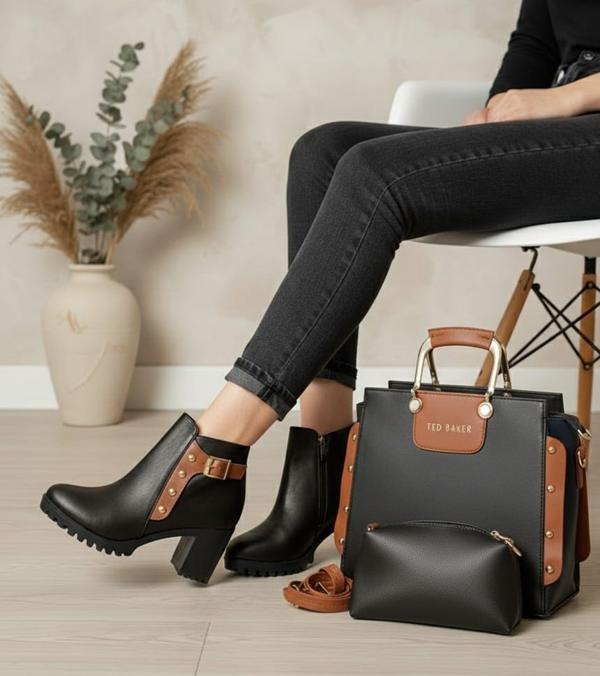 Pack de 3 : Bottes talon +2 sac assorties