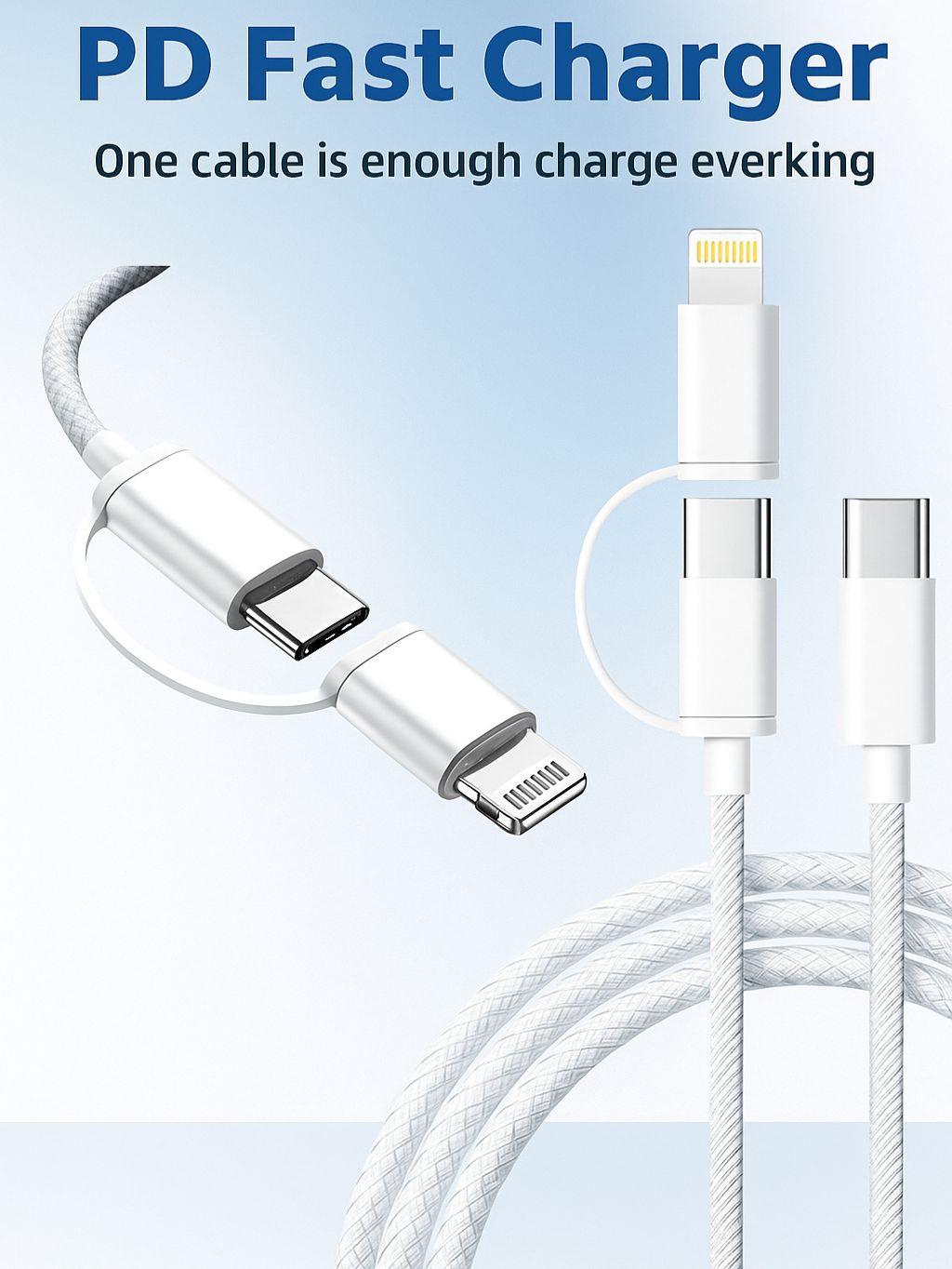 كابل شحن سريع PD Fast Charger متعدد المنافذ