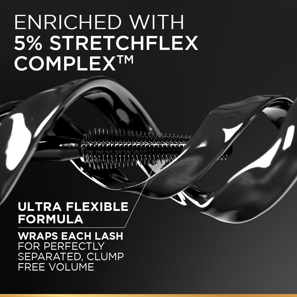 ماسكارا فوليوم مليون لاشز بانوراما من لوريال باريس، لون اسود، 0.35 اونصة سائلة