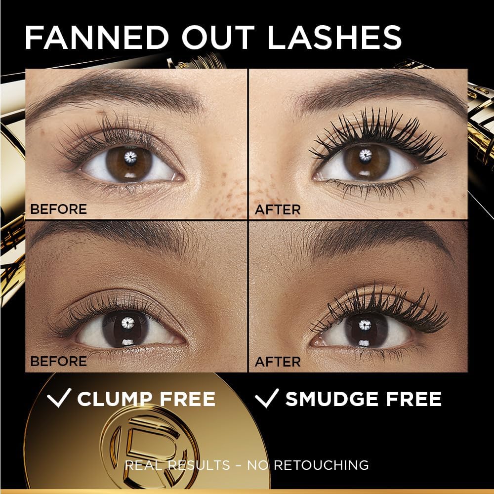 ماسكارا فوليوم مليون لاشز بانوراما من لوريال باريس، لون اسود، 0.35 اونصة سائلة