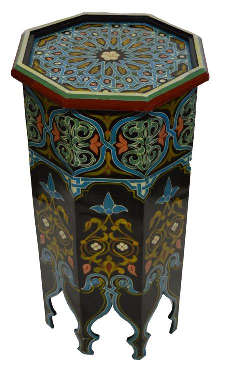 Tall Handmade Wood Table Painted Black