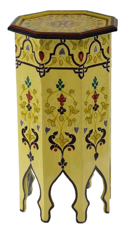 Tall Handmade Wood Table Painted Light Yellow
