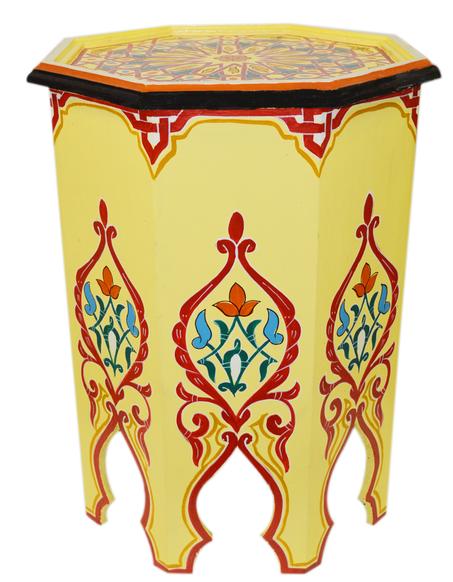 Handmade Wood Painted Table Yellow
