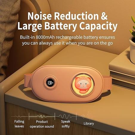 وسادة تسخين محمولة من سويفت كاتش، وسادة تدفئة لاسلكية للدورة الشهرية لتشنجات الدورة الشهرية وتخفيف الام البطن والظهر وشاشة LED مع 3 مستويات حرارة و5 اوضاع للتدليك، هدية للفتيات والنساء