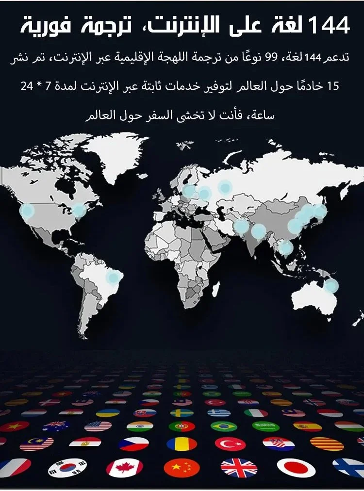 سماعات ترجمة ذكية إلى 144 لغة بتقنية البلوتوث عالية السرعة