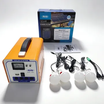 محطة طاقة شمسية محمولة مع 4 لمبات LED - الحل الأمثل للرحلات والطوارئ