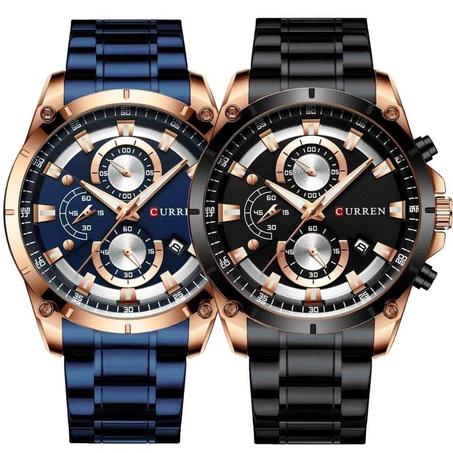 Curren الساعة اليدوية الفاخرة للرجال كونوغراف