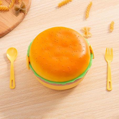 صندوق تخزين الطعام المدرسي همبرغر للأطفال متعددة المقصورات