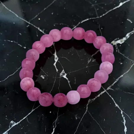 سوار حجر العقيق الوردي الطبيعي (Pink Agate)