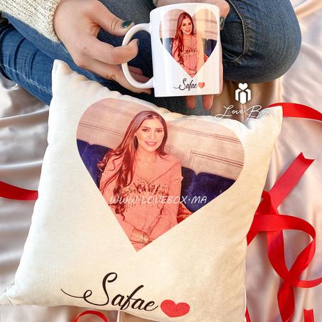 Pack coussin + mug photo