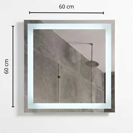 Miroir Carré Lumineux LED 60x60 cm | Frache Dari