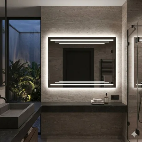 Grand Miroir Rectangulaire LED "Blonde" 120x60 cm | Frache Dari