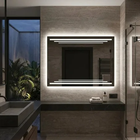 Grand Miroir Rectangulaire LED "Blonde" 120x60 cm | Frache Dari