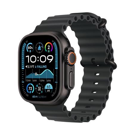 ساعة Apple Watch Ultra 2 GPS + Cellular مقاس 49 مم هيكل من التيتانيوم الأسود مع حزام Ocean الأسود