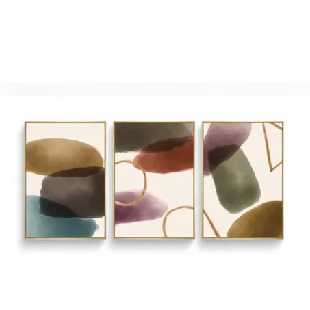 لوحة فنية تجريدية ثلاثية لإضفاء لمسة عصرية وأنيقة على منزلك