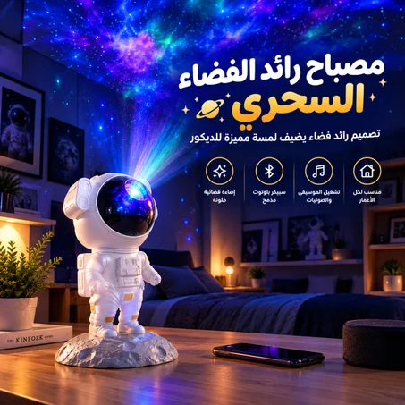 مصباح رائد الفضاء | نجوم ومجرات مع سبيكر بلوتوث