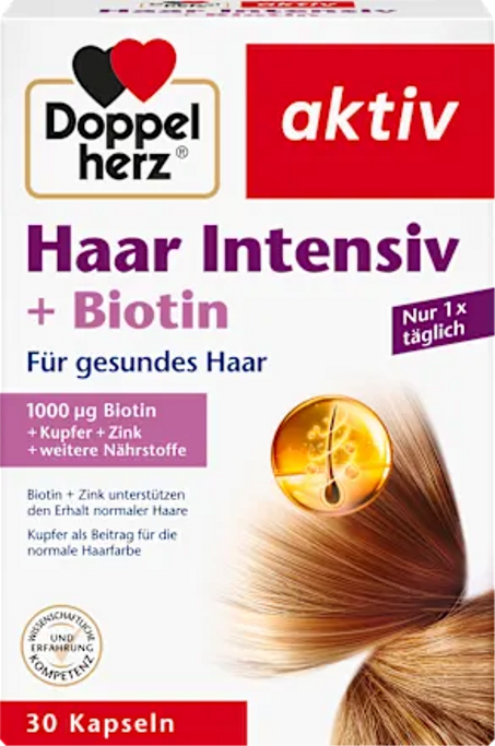 💊 Doppelherz Haar Intensiv + Biotin Kapseln – 30 كبسولة