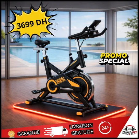 VÉLO SPINNING G47 ORANGE - L'INTENSITÉ À DOMICILE